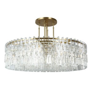 Copper <b>Modern</b> Art Restaurant Bar Kitchens Island Atmosphere Lamp Creative Irregular Strip Shaped Metal Chandelier <b>Ceiling</b> <b>Light</b> - Product Image 2