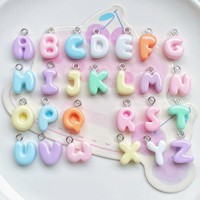 100 piezas de dijes de resina pastel con letras de la A a la Z, cabujones de alfabeto 3D brillantes para manualidades, decoración de fundas de teléfono, álbumes de recortes y arte de uñas