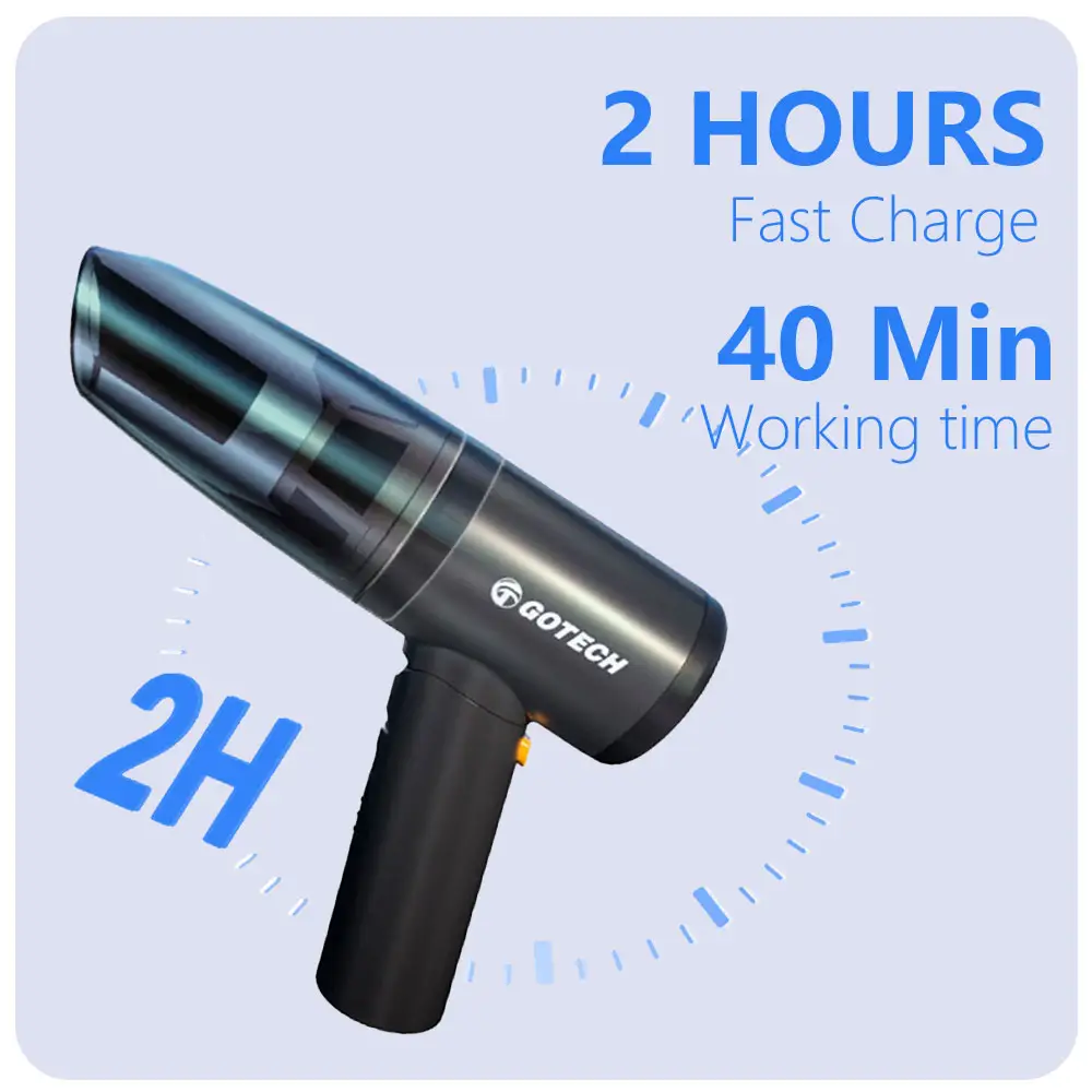 High-Power 120W Handheld Car Vacuum Cleaner Dual-Use Wet and Dry Super Suction Blow Wireless Portable Vacuum for Home and Car