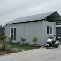 Maison conteneur pliable extensible Maisons préfabriquées avec panneau solaire Maison conteneur mobile à double aile