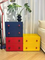 Commode modulaire en bois multicolore, meuble de rangement librement combinable, commode en bois assemblable pour la maison et la chambre d'enfant