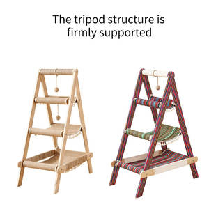 Shui Mu Sheng Arbre à chat multifonctionnel de type échelle avec <span class=keywords><strong>maison</strong></span> pour chat intégrée en corde de sisal et arbre à chat, Vente directe usine - Product Image 2