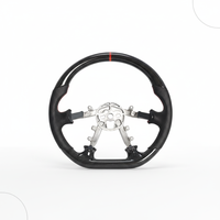 Volant sport en cuir et fibre de carbone de haute qualité pour Corvette C5 C6, fond plat, rouge, pièces de performance