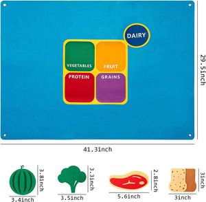 2026 Kit de jeu <span class=keywords><strong>d</strong></span>'apprentissage précoce pour la maternelle, thème Fruits, Protéines, Céréales, My Plate, Tableau <span class=keywords><strong>d</strong></span>'histoires en feutre mural, Jouets sensoriels pour tout-petits - Product Image 2