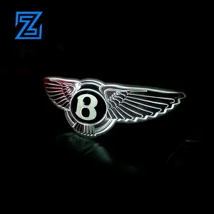 3D voiture logo en plastique abs chromé led logo de voiture éclairé et 4S logo signes