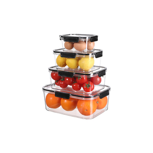 Cocina apilable transparente sellado al vacío grano de café caramelo fruta nevera grande alimentos secos contenedor de almacenamiento de plástico conjunto con tapas - Product Image 1