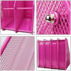 Heavy Duty 4 Compartment Metal Mesh Office Desktop Document <b>File</b> Sorter <b>Organizer</b> Rack Magazine Holder - Product Image 6