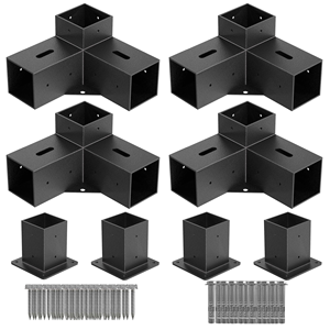 Kit de supports de <span class=keywords><strong>pergola</strong></span> 4x4 - <span class=keywords><strong>pour</strong></span> poutres en <span class=keywords><strong>bois</strong></span> de 4''x4'' (réellement 3,6''x3,6'') - Comprend des vis SS304 <span class=keywords><strong>pour</strong></span> pergolas de patio - Product Image 1