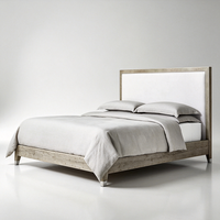 Lit Panneau Haut de Gamme Moderne Sans Sommier, Revêtement en Tissu Cuir Gaufré Anti-Taches, Cadre Solide, Écologique, pour Hôtel et Maison