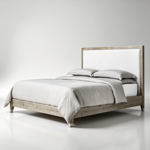 Lit Panneau Haut de Gamme Moderne Sans <span class=keywords><strong>Sommier</strong></span>, Revêtement en Tissu Cuir Gaufré Anti-Taches, Cadre Solide, Écologique, pour Hôtel et Maison - Product Image 4