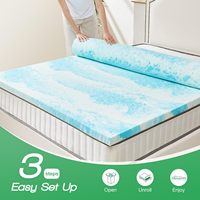 Surmatelas rafraîchissant ignifuge pour lit double à usage domestique, surmatelas en mousse à mémoire de forme king avec fermeture éclair, mousse haute densité