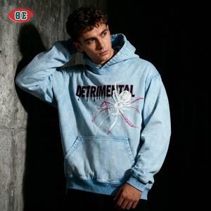 Мужские толстовки и свитшоты оверсайз с эффектом потертости, винтажные, премиум-класса, толстые, с возможностью нанесения логотипа производителя - Product Image 1