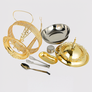 Nuevo 4L 6L 8L Acero inoxidable oro hotel restaurante calentador de <span class=keywords><strong>comida</strong></span> plato de frotamiento de gran capacidad para Catering Buffet fiesta boda - Product Image 3