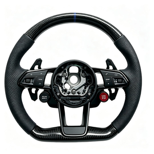 Nouveau Volant en Cuir et Fibre de Carbone <span class=keywords><strong>S</strong></span>-<span class=keywords><strong>Line</strong></span> avec Bouton de Démarrage pour <span class=keywords><strong>Audi</strong></span> Q5 R8 TTRS C6 C7 S7 S4 A4 B8 RS3 SQ5 S5 B9 A6 C8 A3 - Product Image 1