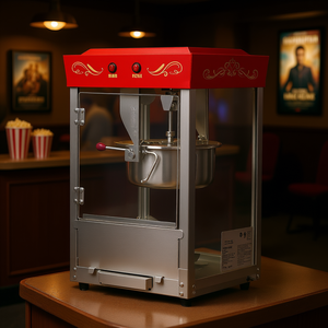 Macchina per Popcorn Commerciale in Acciaio Inox da 8 Oz, 800W, Stile Cinema, da Banco con Controllo a 2 Pulsanti, Rossa - Product Image 2