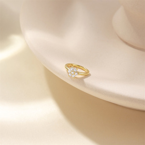 ROXI Anillo de Nariz Individual de Plata de Ley 925 con Flor Incrustada de Zirconia, Pendientes de Cartílago, Joyería para Piercing S925 - Product Image 5
