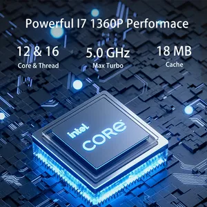 Mini PC HelorPC con Procesador Intel I5 I7 <span class=keywords><strong>I9</strong></span> 1360P <span class=keywords><strong>12900HK</strong></span>, LAN GbE de 2.5G, DDR4 Máx. 64G, 2 HD-MI, 1 Tipo C, Win11, Linux, Computadora Integrada - Product Image 5