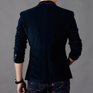 เสื้อเบลเซอร์แฟชั่นผู้ชาย แบรนด์เนม สไตล์ลำลอง สีพื้น - Product Image 4