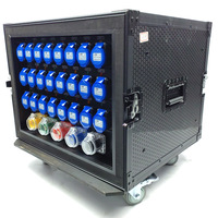 Distribuidor de Energía de Alta Resistencia de 24 Canales y 16A, Monofásico/Trifásico, Clasificación IP55, con Pantalla de Voltaje/Corriente Dual para Conciertos y Pantallas LED