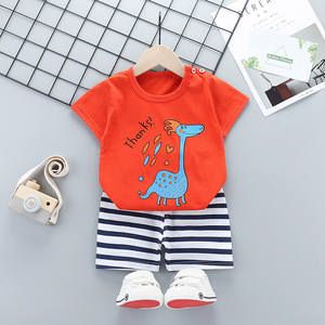 Conjunto de Verano de Manga Corta para Niños, Camiseta y Pantalones Cortos de Algodón Estilo Coreano para Niñas y Niños - Product Image 4