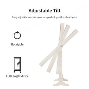 Gabinete de joyería con espejo independiente Organizador de almacenamiento de maquillaje bloqueable de pie de longitud completa - Product Image 3