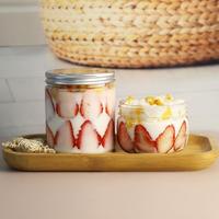 Contenants à dessert en plastique PET transparent vides de 100 ml, 150 ml, 200 ml, 250 ml avec couvercles à vis pour gâteaux, glaces, aliments pour animaux et bonbons