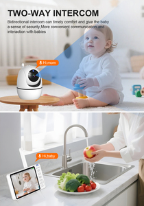 <span class=keywords><strong>Babyphone</strong></span> <span class=keywords><strong>longue</strong></span> <span class=keywords><strong>portée</strong></span> 720P 5 pouces avec vision nocturne, audio bidirectionnel, 2,4 GHz, suivi humain et détection de pleurs de bébé sur le cloud - Product Image 4