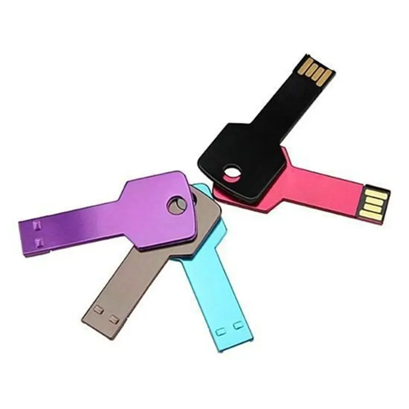 Anahtar Flash bellek USB sopa özel Metal anahtar USB şeklinde kalem sürücü 8GB 16GB 32GB desteği 2.0