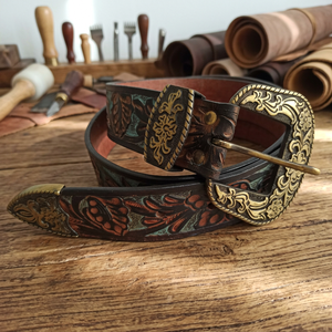 Men's Cow Hide Eco-Friendly High Strength Vintage Pin Buckle Square Steel Heavy Duty Waterproof Custom Length 3D Snake Braided - Product Image 1