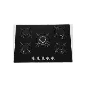 Hot Sale China Zhongshan Kitchen Built In 86cm Stainless Steel 5 Burner Cooker Hob Gas Cooktop
