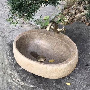 Vente chaude : Lavabo en pierre naturelle de rivière, lavabo pour se laver les mains, lavabo autoportant, bacs à eau à vendre - Product Image 2