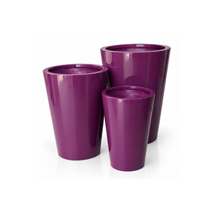 Ensemble de pots de plantes décoratifs en fibre de verre prêts à être expédiés, au design moderne, légers et durables, pour la maison, le patio et le jardin - Product Image 1
