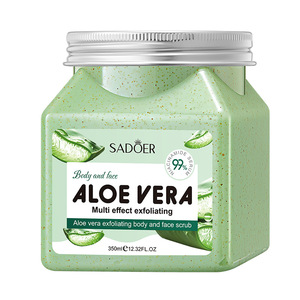 Crème exfoliante pour le <span class=keywords><strong>corps</strong></span> et le visage à l'extrait d'<span class=keywords><strong>aloe</strong></span> <span class=keywords><strong>vera</strong></span>, nettoyage en profondeur, 350 ml, marque privée - Product Image 5