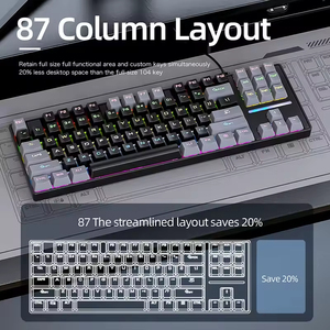 SK16 RGB Wired Mechanical Gaming <b>Keyboard</b> 87 Keys Ergonomic Design Customizable Backlight USB-C Wired for Esports - Product Image 3