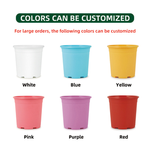 Pots de fleurs ronds en plastique PP colorés en gros pour <span class=keywords><strong>jardin</strong></span> et pépinière avec trous de drainage, jardinières légères pour intérieur/extérieur - Product Image 4