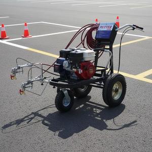 Máquina de pintura sin aire de alta eficiencia 5.5HP para marcar líneas en carreteras, equipo de pulverización en frío <span class=keywords><strong>con</strong></span> 1 o 2 pistolas para estacionamientos y carreteras - Product Image 1