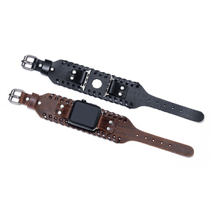 Bracelets <span class=keywords><strong>de</strong></span> montre très vendus pour Apple Watch en cuir véritable et en PU, accessoires <span class=keywords><strong>de</strong></span> <span class=keywords><strong>bracelet</strong></span> punk unisexe - Product Image 6