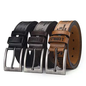 Cinturón de cuero genuino para hombre, cinturón de marca de diseñador personalizado