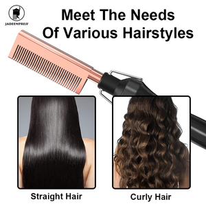Personalizzato professionale elettrico 500 gradi di riscaldamento a pettine caldo pettine piastra per <span class=keywords><strong>capelli</strong></span> pettine per parrucche Afro <span class=keywords><strong>capelli</strong></span> - Product Image 4