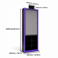 TERMEIN Vitrine de présentation de tabac en acrylique avec LED RGB, verrouillable, à volet roulant et couvercle rabattable, pour magasin de tabac