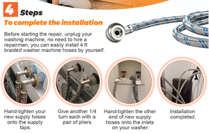 CUPC Kit <span class=keywords><strong>d</strong></span>'installation de <span class=keywords><strong>lave</strong></span>-<span class=keywords><strong>vaisselle</strong></span> en acier inoxydable chaud et froid sans plomb en laiton résistant à l'éclatement lignes <span class=keywords><strong>d</strong></span>'alimentation en <span class=keywords><strong>eau</strong></span> de 4 pieds 5 pieds 6 pieds - Product Image 5