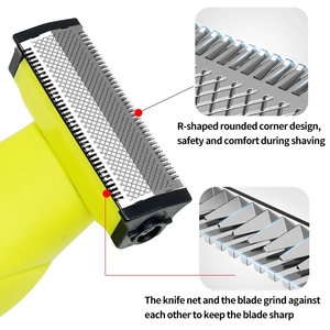 El más nuevo diseño de afeitadora de pelo para hombres recargable USB <span class=keywords><strong>barba</strong></span> maquinilla de afeitar impermeable hogar suave moda seco húmedo Dual para uso masculino - Product Image 3