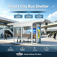 Abri de bus en acier robuste avec écran LCD d'information, siège-banc, résistant aux intempéries, OEM personnalisé pour les rues de la ville