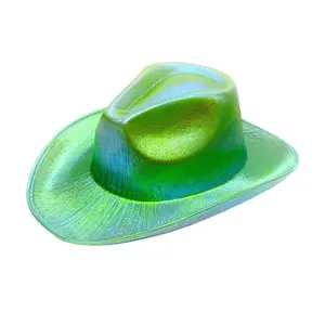 Chapeau <span class=keywords><strong>de</strong></span> Cowboy rose Fluorescent pour fête <span class=keywords><strong>de</strong></span> <span class=keywords><strong>carnaval</strong></span>, chapeau Laser Composite, Style occidental, couleur magique - Product Image 1