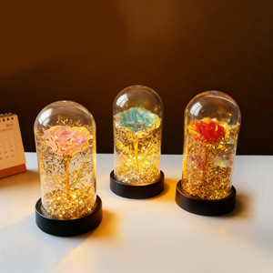 Preserved Rose Night Light With Glass Shade Led <b>Lamp</b> For Bedroom Living Room <b>Study</b> Decorative Gift - Product Image 2