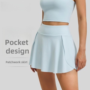 Breathable Tennis Skirt With Side Pockets <strong>Womens</strong> Slim Fit Anti-Exposure <strong>Skort</strong> For Running Fitness Yoga - Product Image 1