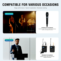 Système de microphone sans fil quadri-casque Gooermi MIC-DP40, véritable diversité