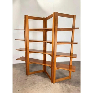 Custom Foldable L-Shaped Bookshelf <strong>Pine</strong> Wood <strong>Corner</strong> Rack for Small Spaces Rustic Display Rack Solid Wood <strong>Corner</strong> <strong>Shelf</strong> - Product Image 3