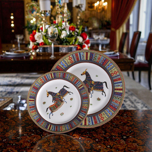 Platos de Cerámica de Lujo con Diseño de Caballo, Porcelana Fina de Alta Calidad con Técnica de Esmalte de Color para Regalos, Venta al Por Mayor - Product Image 2