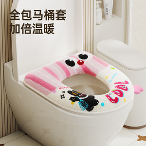 Toilet Seat Cover Cartoon Design Waterproof Thickened For Winter Four Seasons Use - Product Image 1